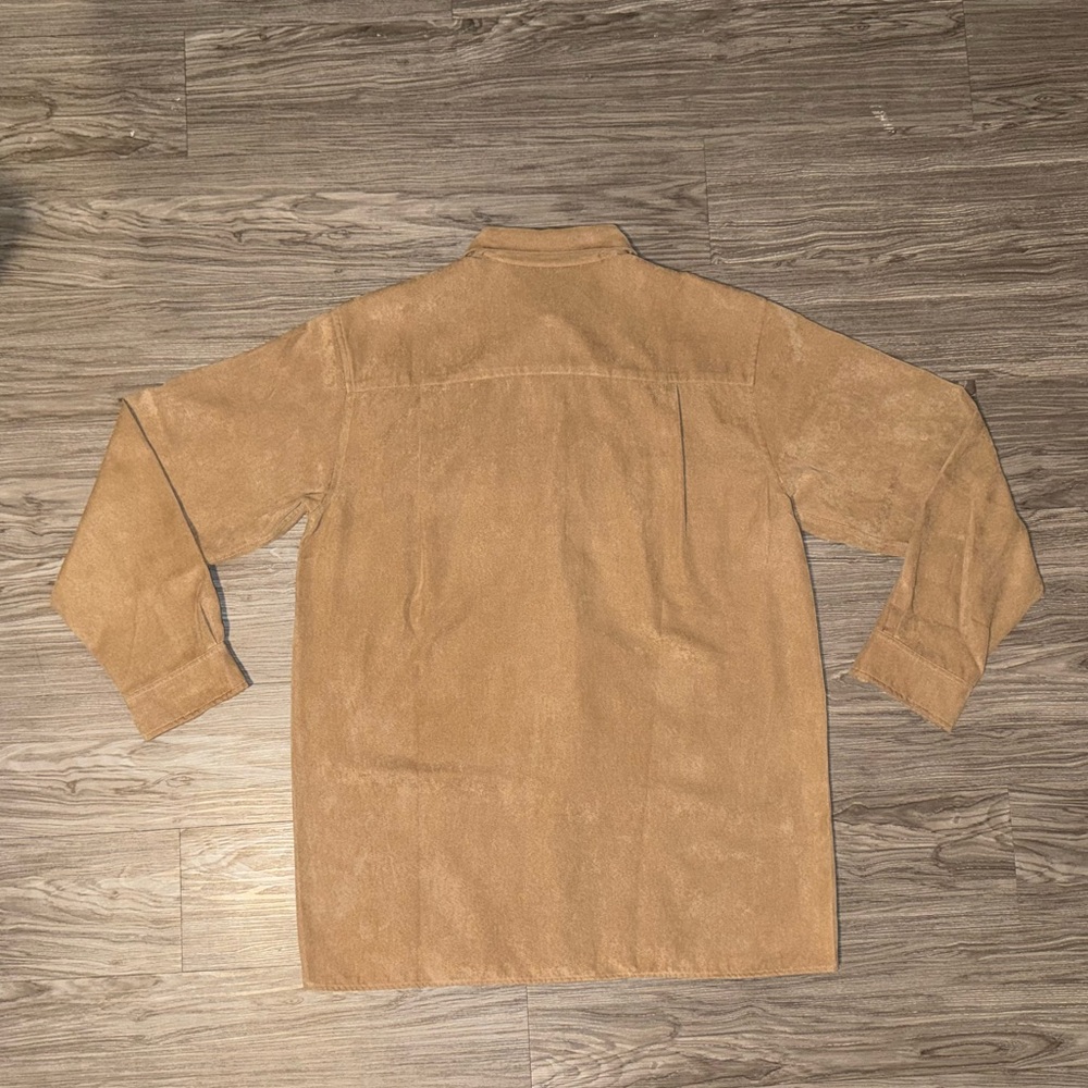 Vintage Brandini Suede Button Up Shirt Jacket Shacket Brown Mens Medium - Picture 3 of 5